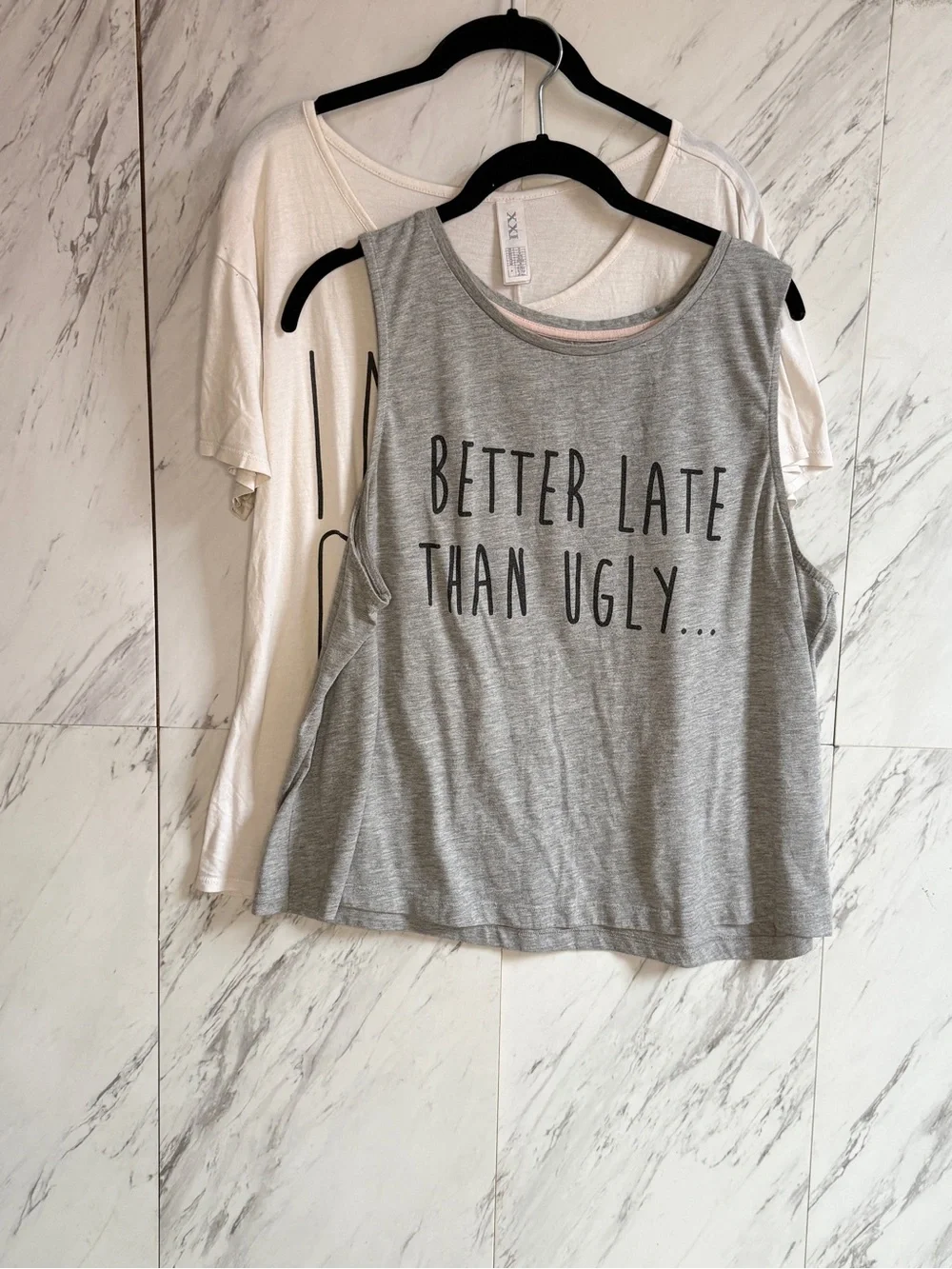 Bundle of 2 Cozy Lounge Graphic Tops - ASOS & Forever 21 Grey White Size Medium